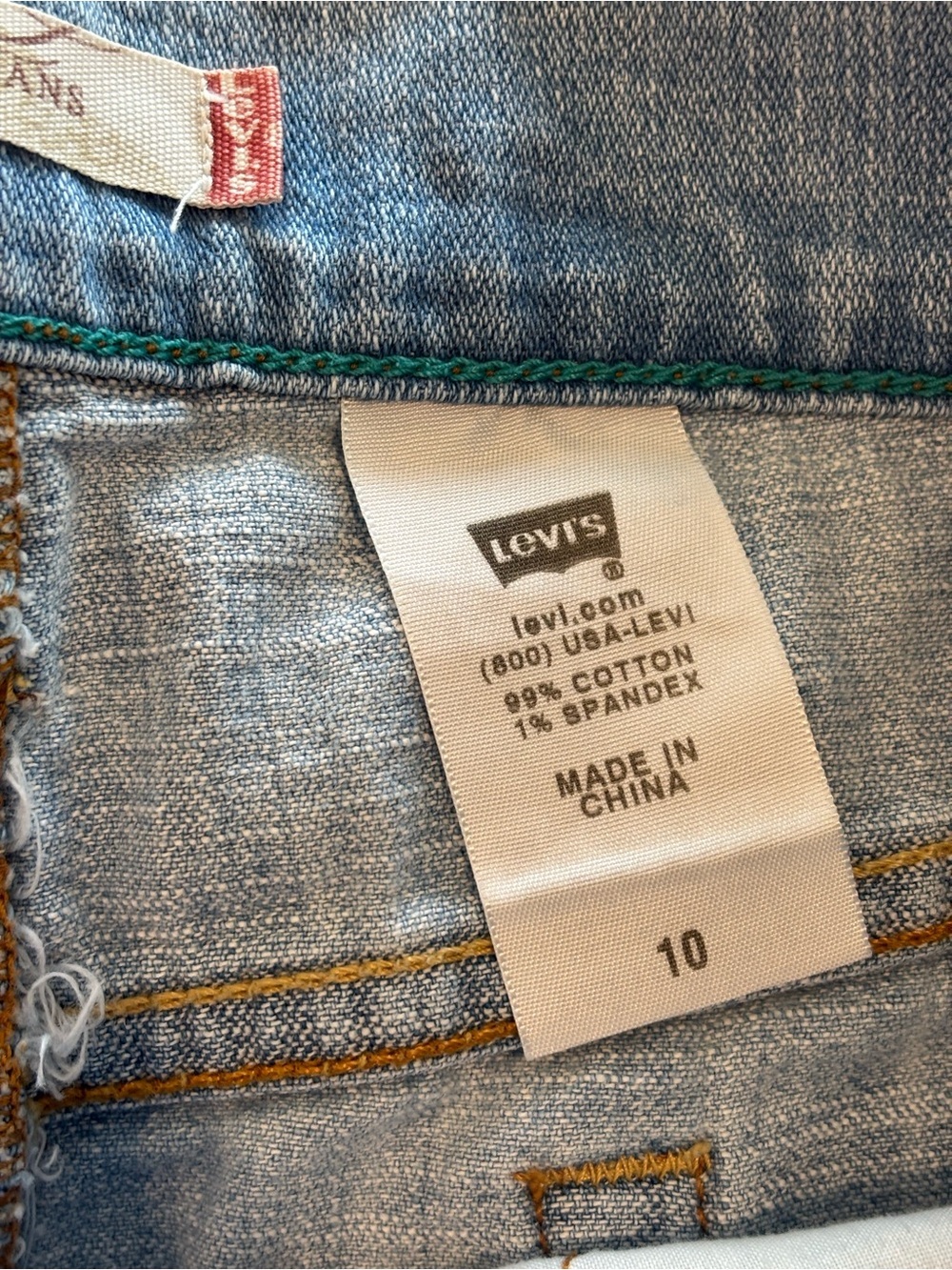 Levi's Light Blue Denim Midi Skirt with Raw Edge - Picture 3 of 4